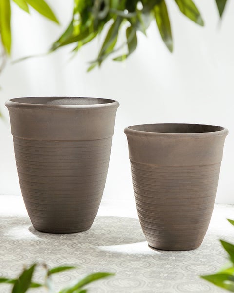 Blumenkübel KATALIMA Stein 43 cm Braun