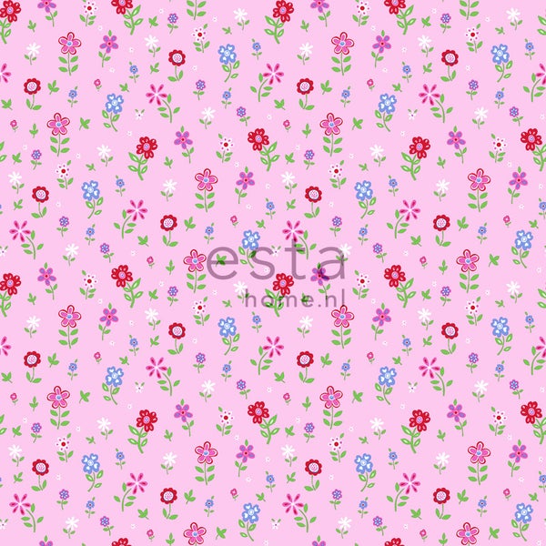 ESTAhome Tapete Blumen Rosa - 53 cm x 10.05 m - 137318