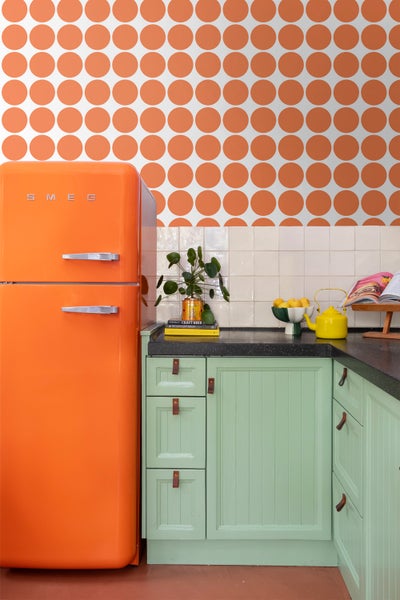 ESTAhome Tapete große Kugeln Orange - 50 x 900 cm - 131558