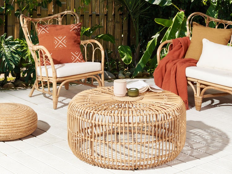 Couchtisch RANDAZZO Rattan Hellbraun
