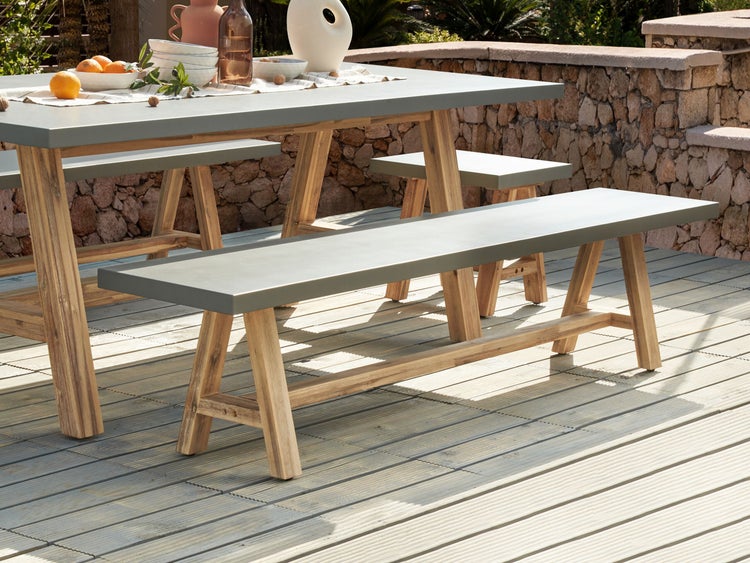 Gartenbank TONNARE 200 cm Beton Grau