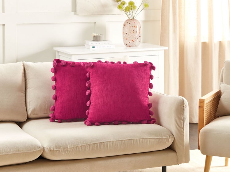 Dekokissen 45 x 45 cm Fuchsia 2er-Set JASMINE