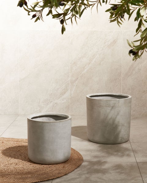 Blumenkübel MESSENE 34 cm Hellgrau