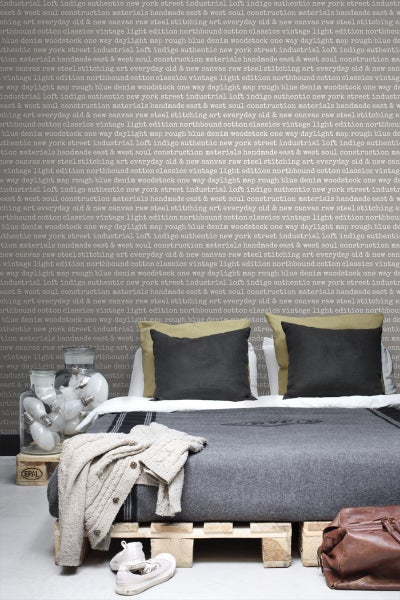 ESTAhome Tapete City Talk Sprüche Grau - 53 cm x 10.05 m - 137704