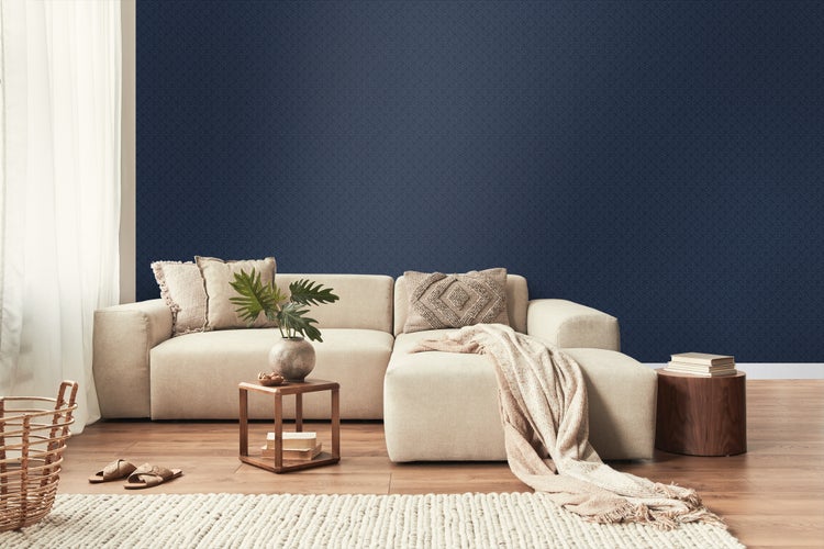 Walls4You Tapete ethnische Motive Dunkelblau - 53 cm x 10,05 m - 935334