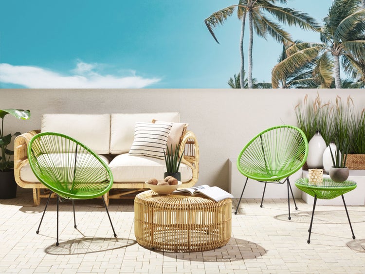Bistro Set ACAPULCO II Polyrattan Grün