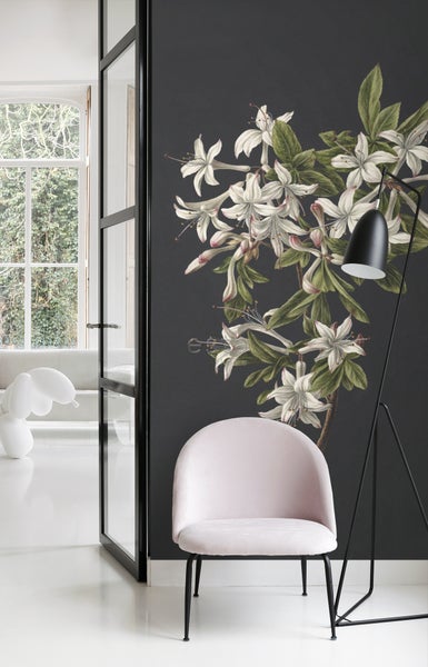 ESTAhome Fototapete Blüte Hellrosa und Schwarz - 1,86 x 2,79 m - 158885