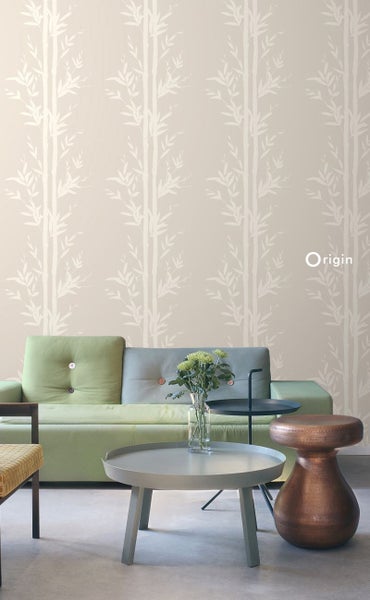 Origin Wallcoverings Tapete Bambusmuster Silber - 53 cm x 10.05 m - 345751