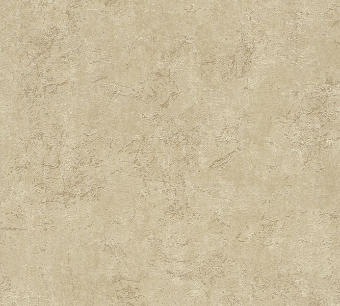 Dekoratives Arrangement mit Tisch vor einer gemusterten Wand