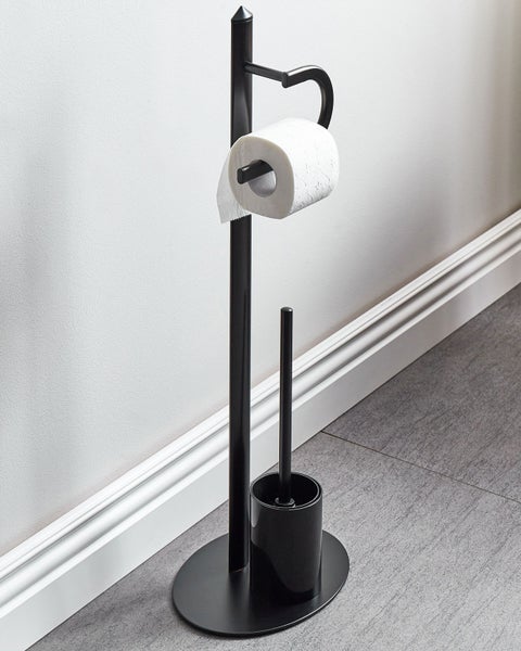 Halter für Toilettenpapier und Bürste SARTO Metall Schwarz