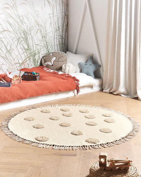 Kinderteppich WAHAR Beige ø 140 cm Baumwolle