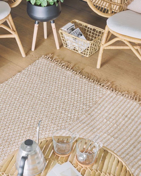 Teppich ADABAG Beige 80 x 150 cm Jute