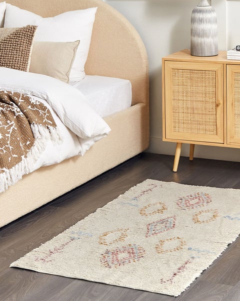Teppich BETTIAH Beige 80 x 150 cm Baumwolle