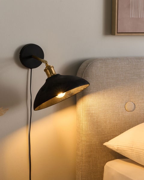 Wandlampe YERALA verstellbar Mango Holz Schwarz