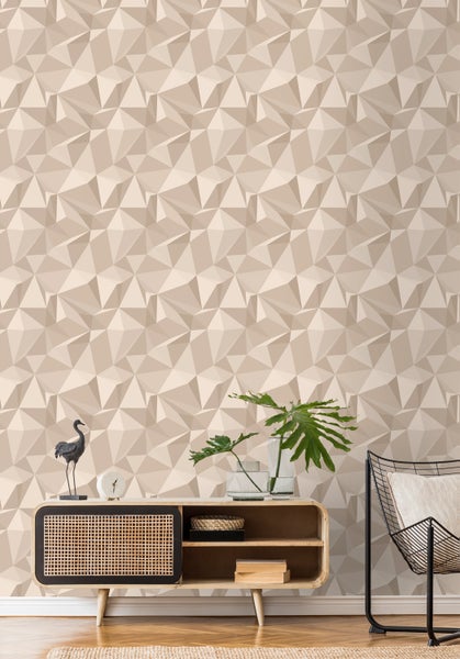 Sanders und Sanders Tapete 3D-Muster Beige - 50 x 900 cm - 935272