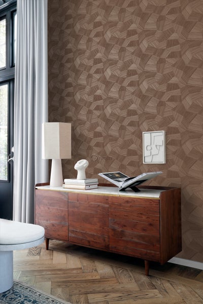 Origin Wallcoverings Tapete 3D-Muster Rostbraun - 53 cm x 10.05 m - 347824