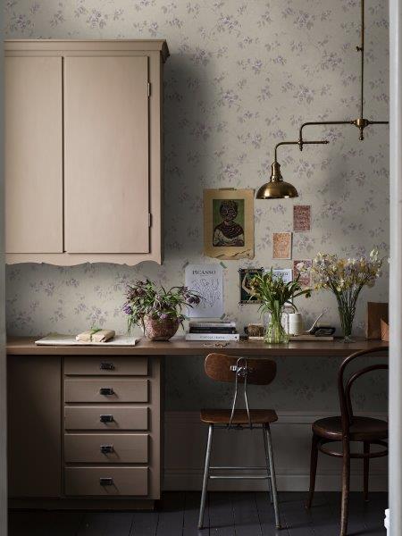 Borastapeter Tapete Blumen Beige - 53 cm x 10.05 m - 660263