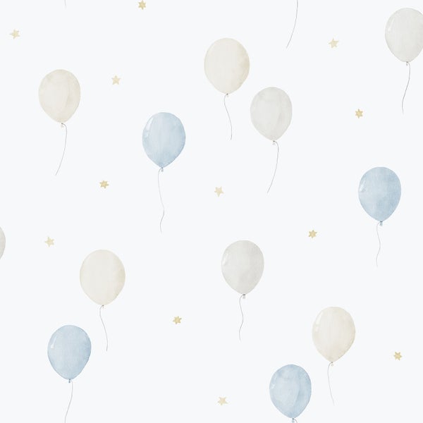 Sanders und Sanders Tapete Luftballon Blau, Beige und Weiß - 53 cm x 10.05 m - 640635