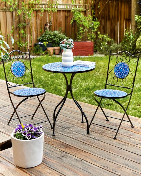 Gartenstuhl 2er Set CIGLIANO Metall Schwarz