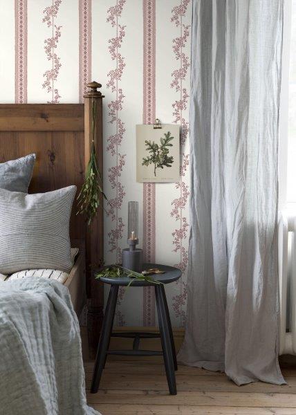 Borastapeter Tapete Blumen Beige und Rosa - 53 cm x 10.05 m - 660048