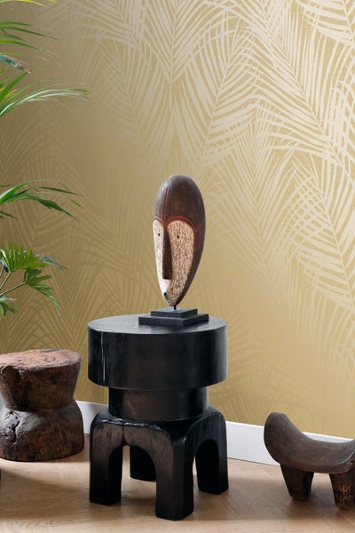 Origin Wallcoverings Tapete Palmblätter Ockergelb - 53 cm x 10.05 m - 347807