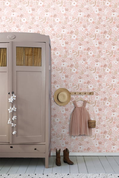 ESTAhome Tapete Blumen Hellrosa - 50 x 900 cm - 131065