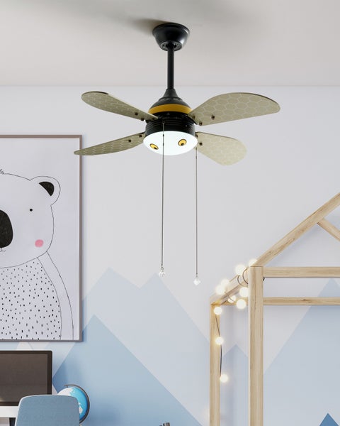Deckenventilator mit Licht DOLORES Gelb