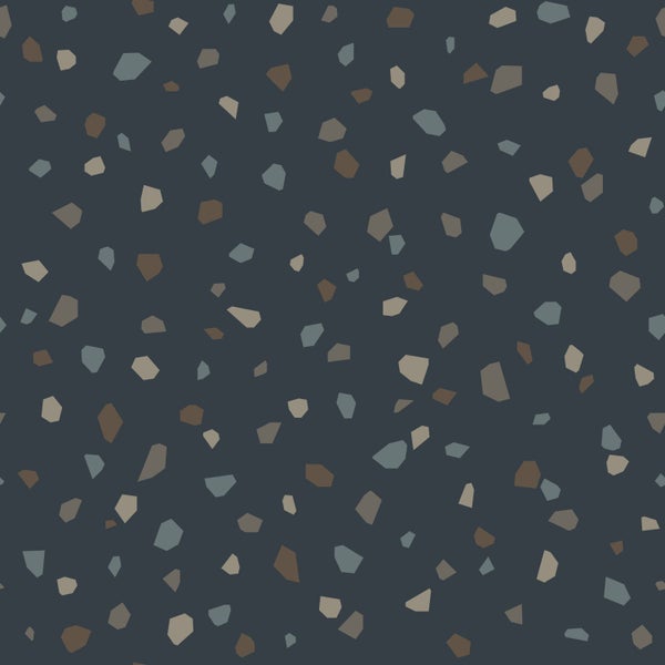 ESTAhome Tapete Terrazzo-Motiv Dunkelblau - 50 x 900 cm - 139828