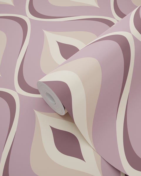 ESTAhome Tapete Retro-Ornamente Violett - 50 x 900 cm - 130988