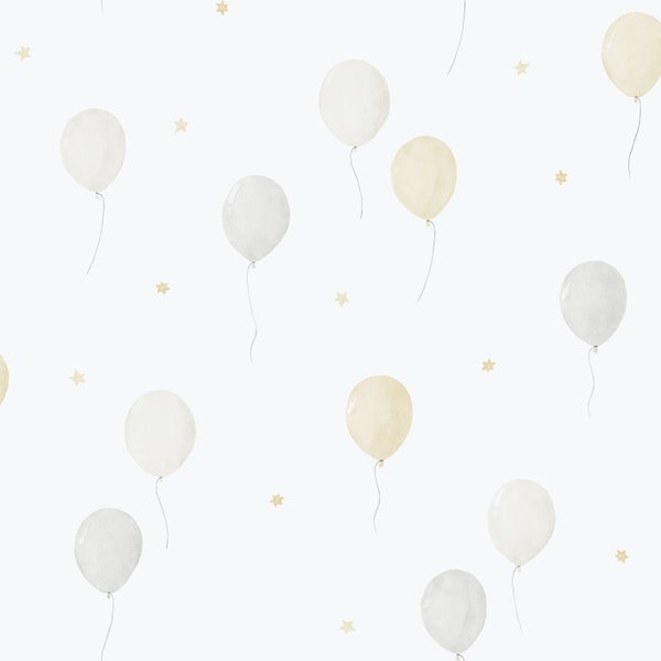 Sanders und Sanders Tapete Luftballon Beige, Grau und Weiß - 53 cm x 10.05 m - 640636