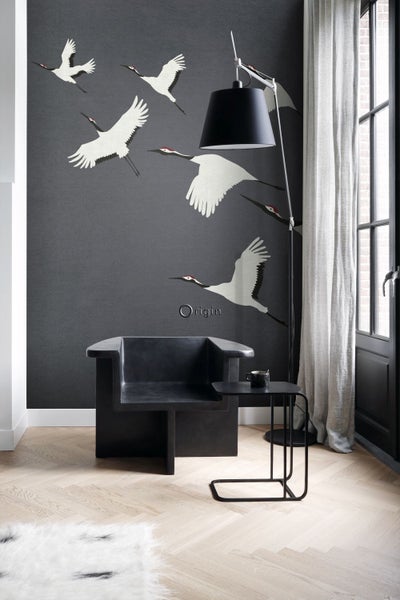 Origin Wallcoverings Fototapete Kraniche Dunkelgrau - 3 x 3 m - 357235