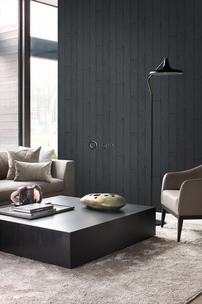 Origin Wallcoverings Tapete Holz-optik Antrazitgrau - 53 cm x 10.05 m - 347537