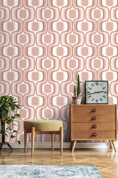 ESTAhome Tapete Retro-Ornamente Terrakottarosa - 50 x 900 cm - 131583