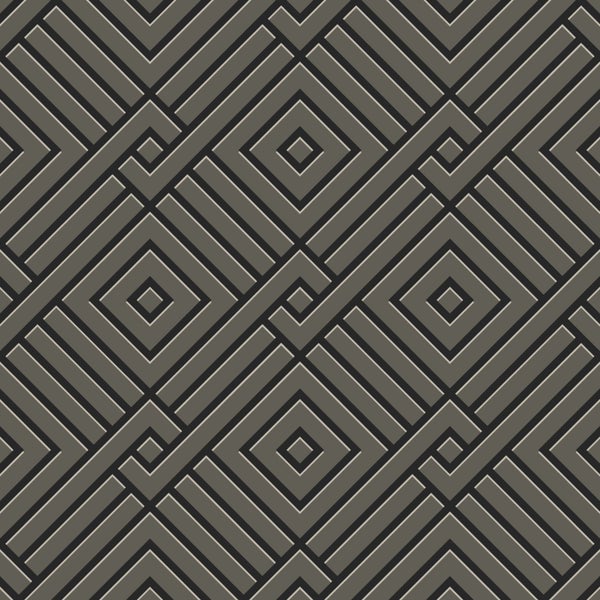 Origin Wallcoverings Tapete 3D grafisches Motiv Taupe und Schwarz - 50 x 900 cm - 347980