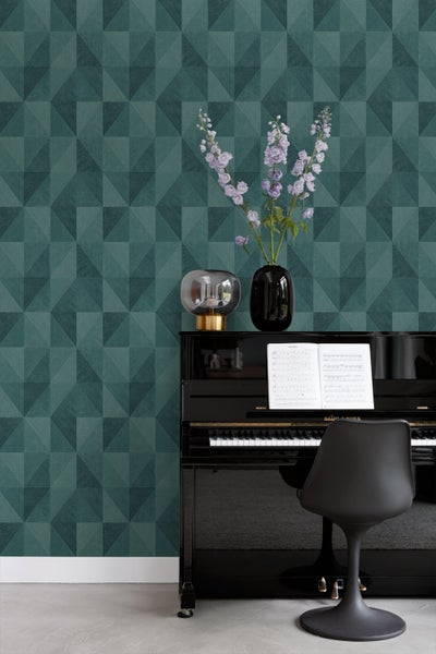 Origin Wallcoverings Tapete 3D-Muster Petrolgrün - 50 x 900 cm - 347895