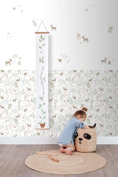 ESTAhome Wandtattoo Hirsche Beige und Grün - 33 x 47.5 cm - 156118