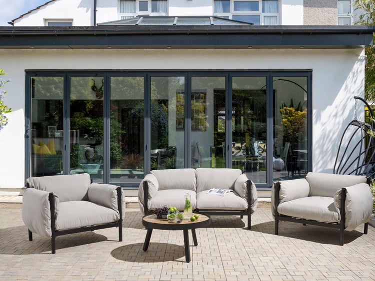 Gartensofa Set 4-Sitzer ESPERIA Metall Grau