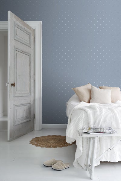 Sanders und Sanders Tapete Blumen Graublau und Weiß - 53 cm x 10 m - 640414