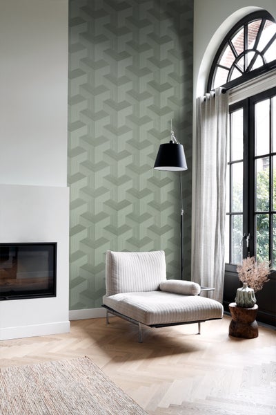 Origin Wallcoverings Tapete 3D-Muster Graugrün - 53 cm x 10.05 m - 347951