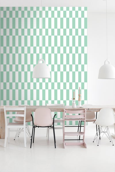 ESTAhome Tapete Streifen Mintgrün und Weiß - 50 x 900 cm - 130919