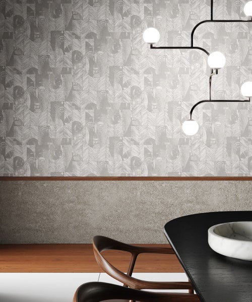 Masureel Tapete grafisches Motiv Grau - 53 cm x 10.05 m - 630863