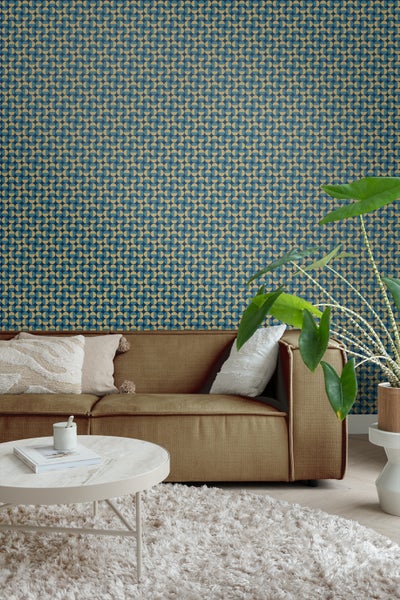 Borastapeter Tapete grafisches Motiv Graublau - 53 cm x 10.05 m - 660703
