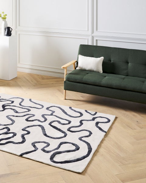 Teppich KAPPAR Weiß 160 x 230 cm Viskose