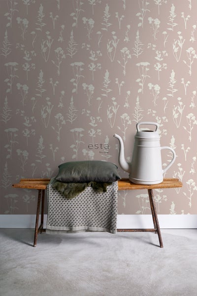 ESTAhome Tapete Feldblumen Hellrosa - 53 cm x 10.05 m - 139393