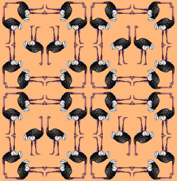 Walls4You Tapete Flamingos Orange und Schwarz - 53 cm x 10 m - 640120