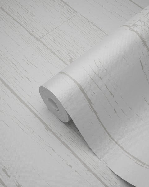 Origin Wallcoverings Tapete Holz-optik Elfenbeinweiß - 53 cm x 10.05 m - 347551