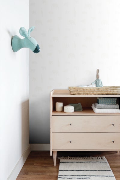 Origin Wallcoverings Tapete Tiere Weiß und Silber - 53 cm x 10.05 m - 347688