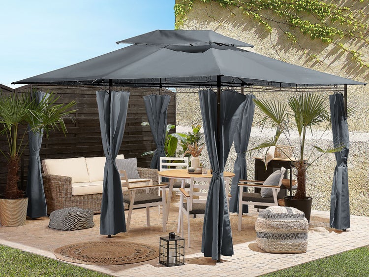 Pavillon COLOS Metall 400 cm 300 cm Graphitgrau