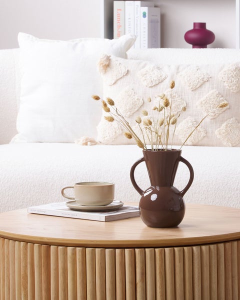 Blumenvase ORESTIADA Keramik 19 cm Braun