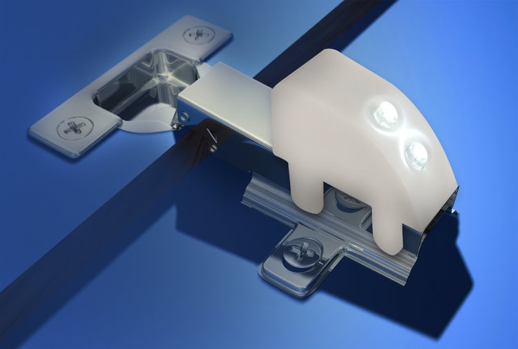 Möbelscharnier mit LED-Beleuchtung